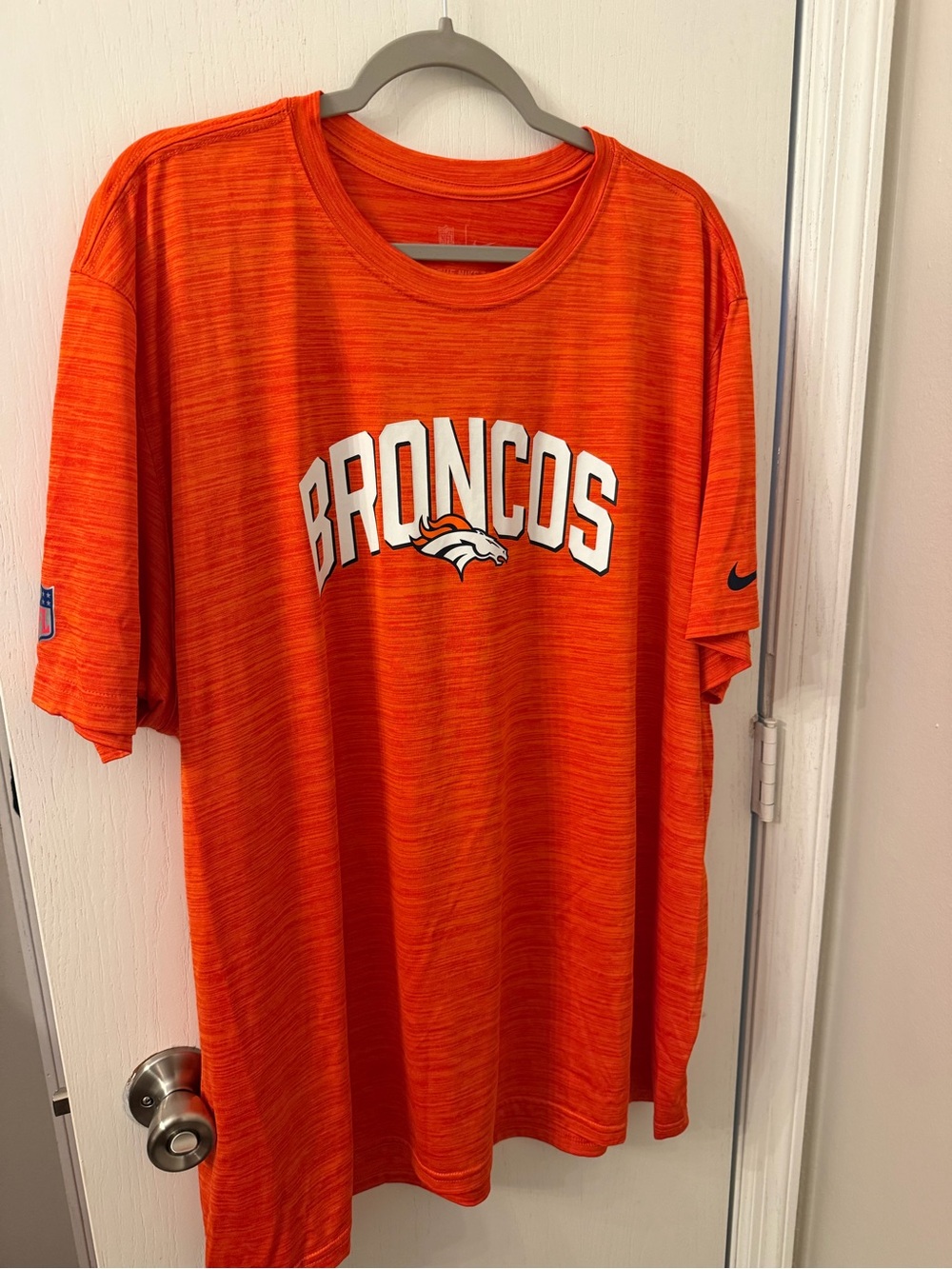 Nike Orange Denver Broncos Tee with White Logo